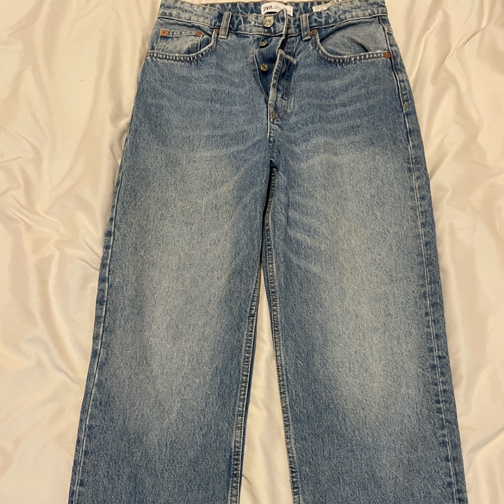 Zara high waisted wide leg jeans